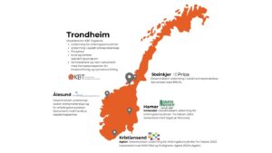 Illustrasjon - Norgeskart med oversikt over campus